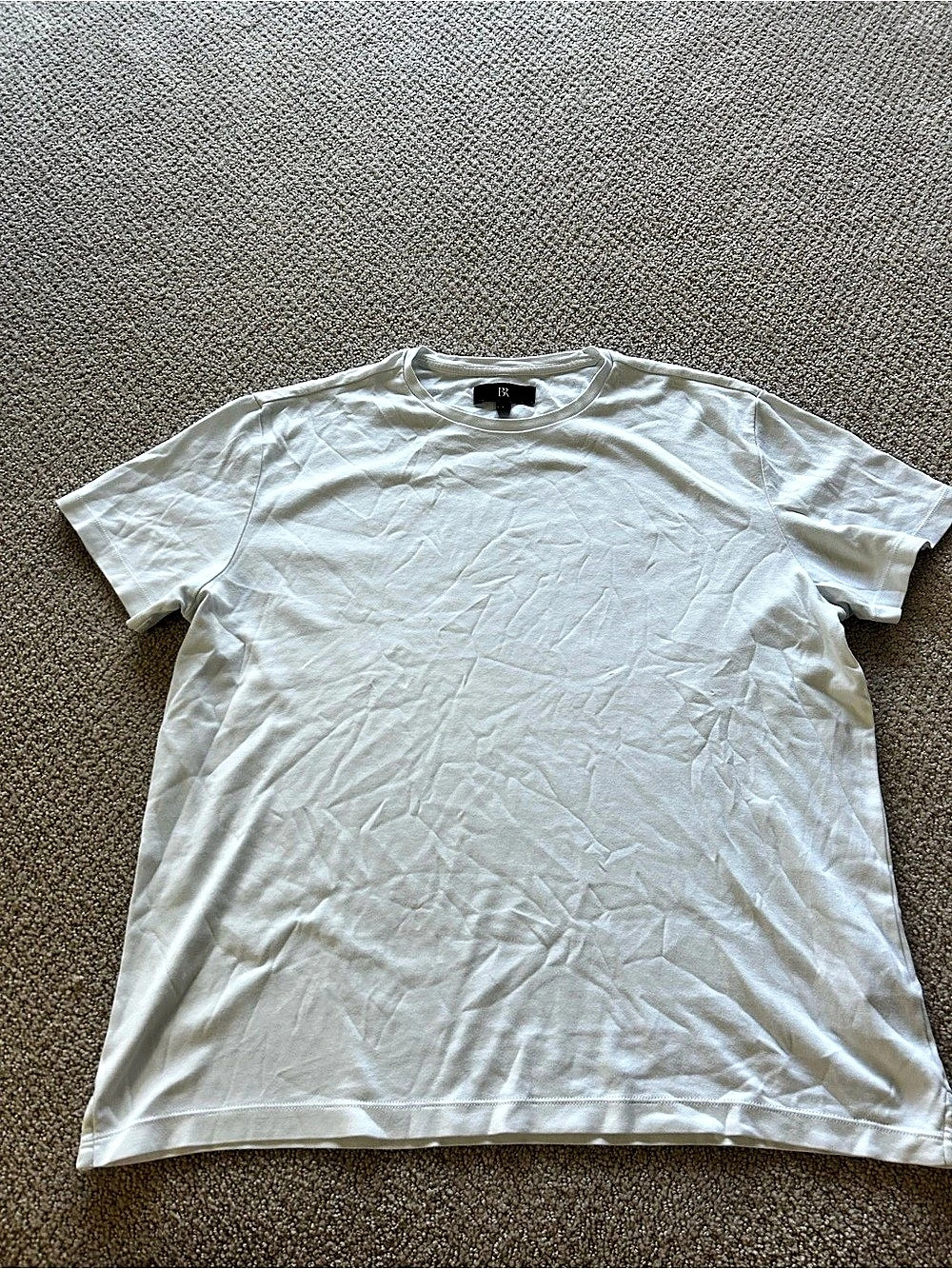 B Short Sleeve Tee in White Size Large